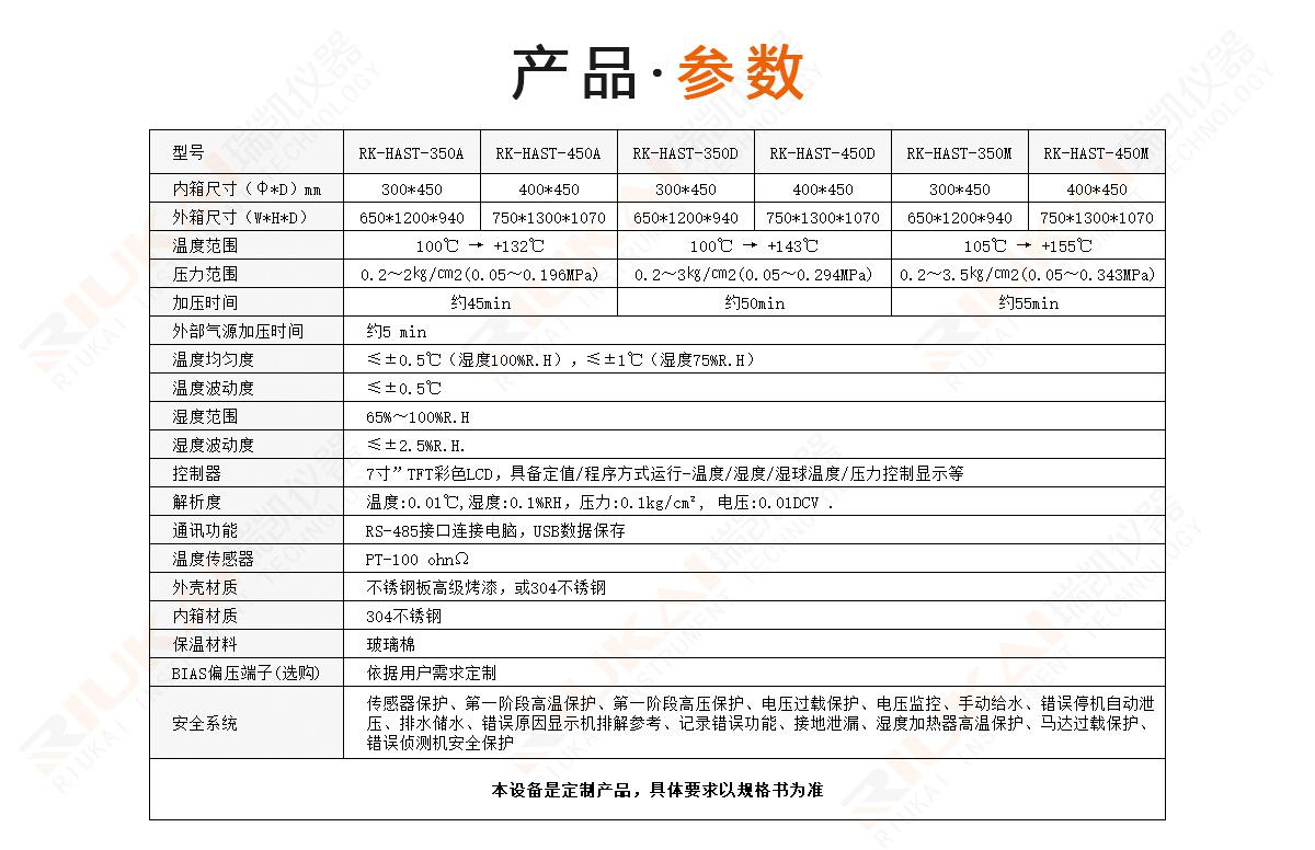 HAST高度加速壽命試驗機(jī)參數(shù)-瑞凱儀器